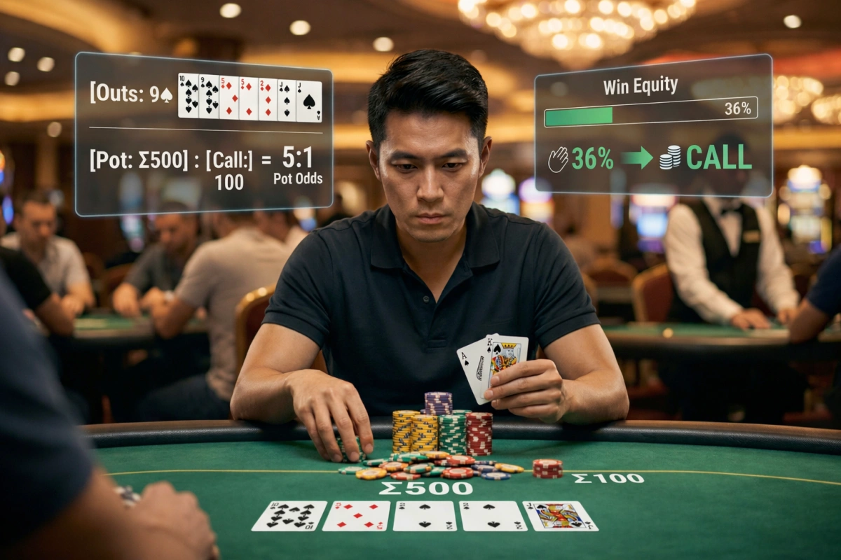 Poker Odds คืออะไร? วิธีคิด Pot Odds แบบมือโปรที่ช่วยให้คุณ Call ได้อย่างมั่นใจ
